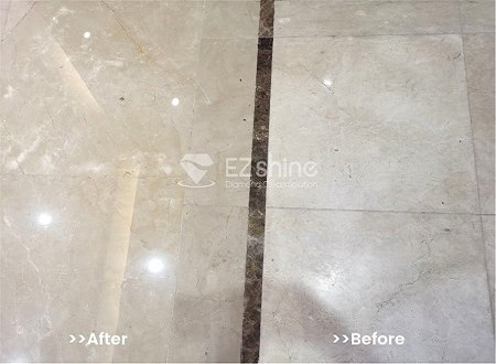 Marble Floor Restoration and Polishing by EZshine Stone Care Pad